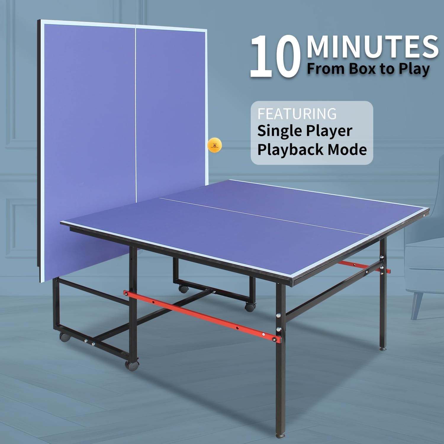 8フィートのポータブル卓球台、大人とティーン向けのプロ仕様ゲ - Table Tennis Olympics のレビューと価格
